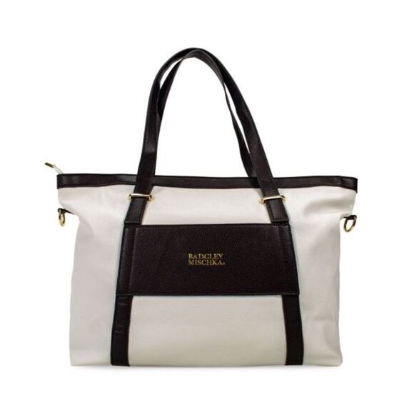 BADGLEY MISCHKA Anna vegan Leather Tote Travel Bag, purse XL Weekender - Picture 2 of 11